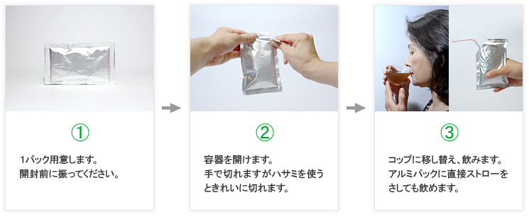 アルミパックの飲み方